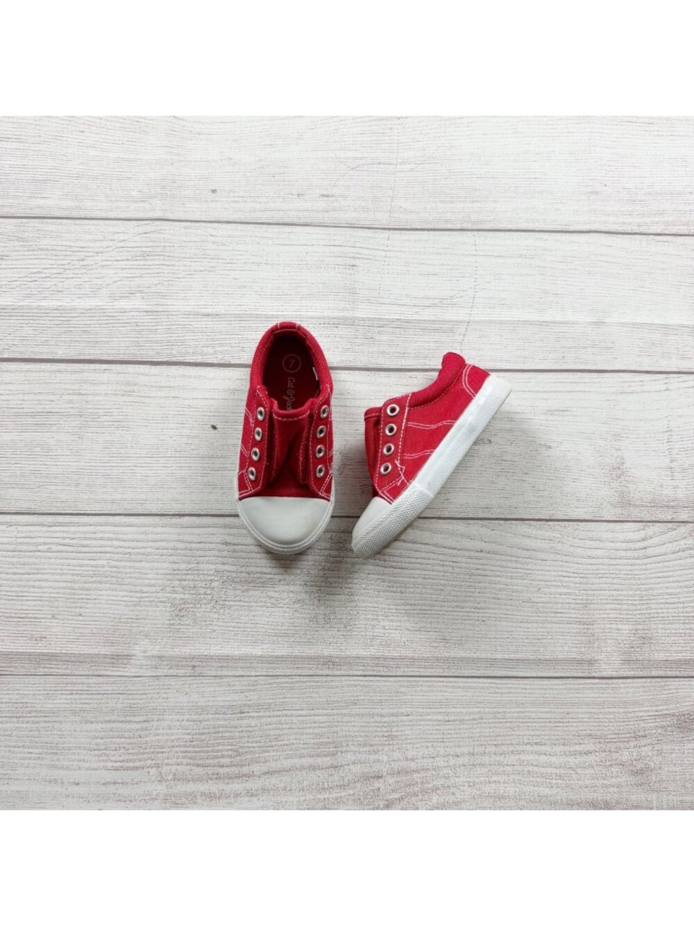 Cat & Jack Toddler Kids Red Canvas Slip On Sneakers Casual 7